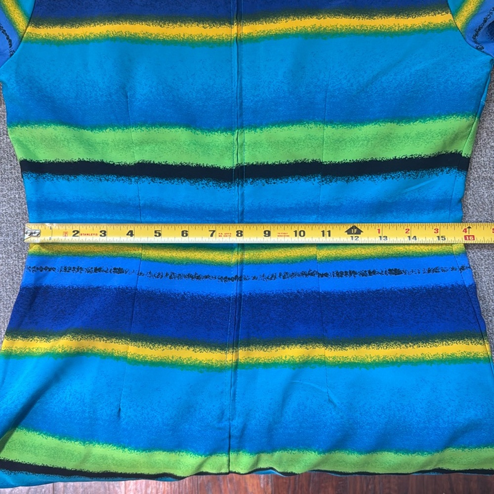 Sag Harbor Dress Petite bright colored stripes sheath with round collar Size 8P - Picture 11 of 12